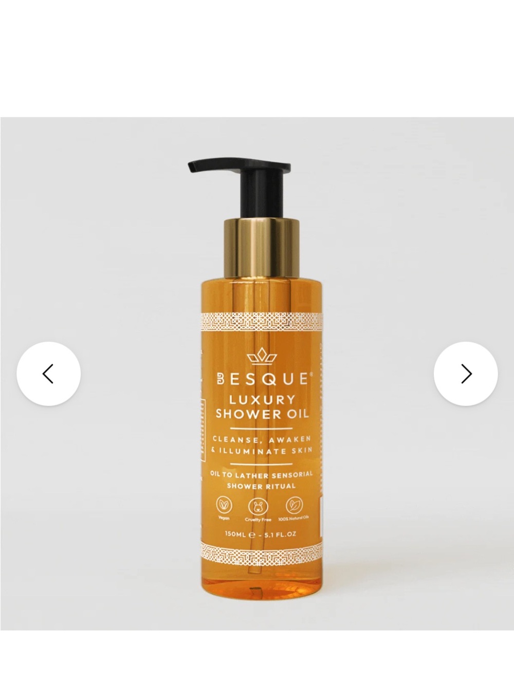 Luxury Shower Oil in Gold - Hydrating Body Wash